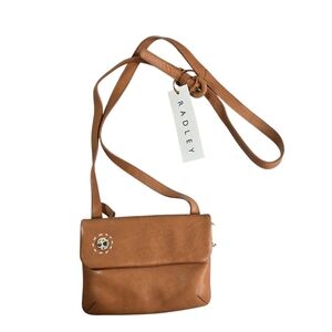 Radley London tan peach leather small crossbody bag purse new